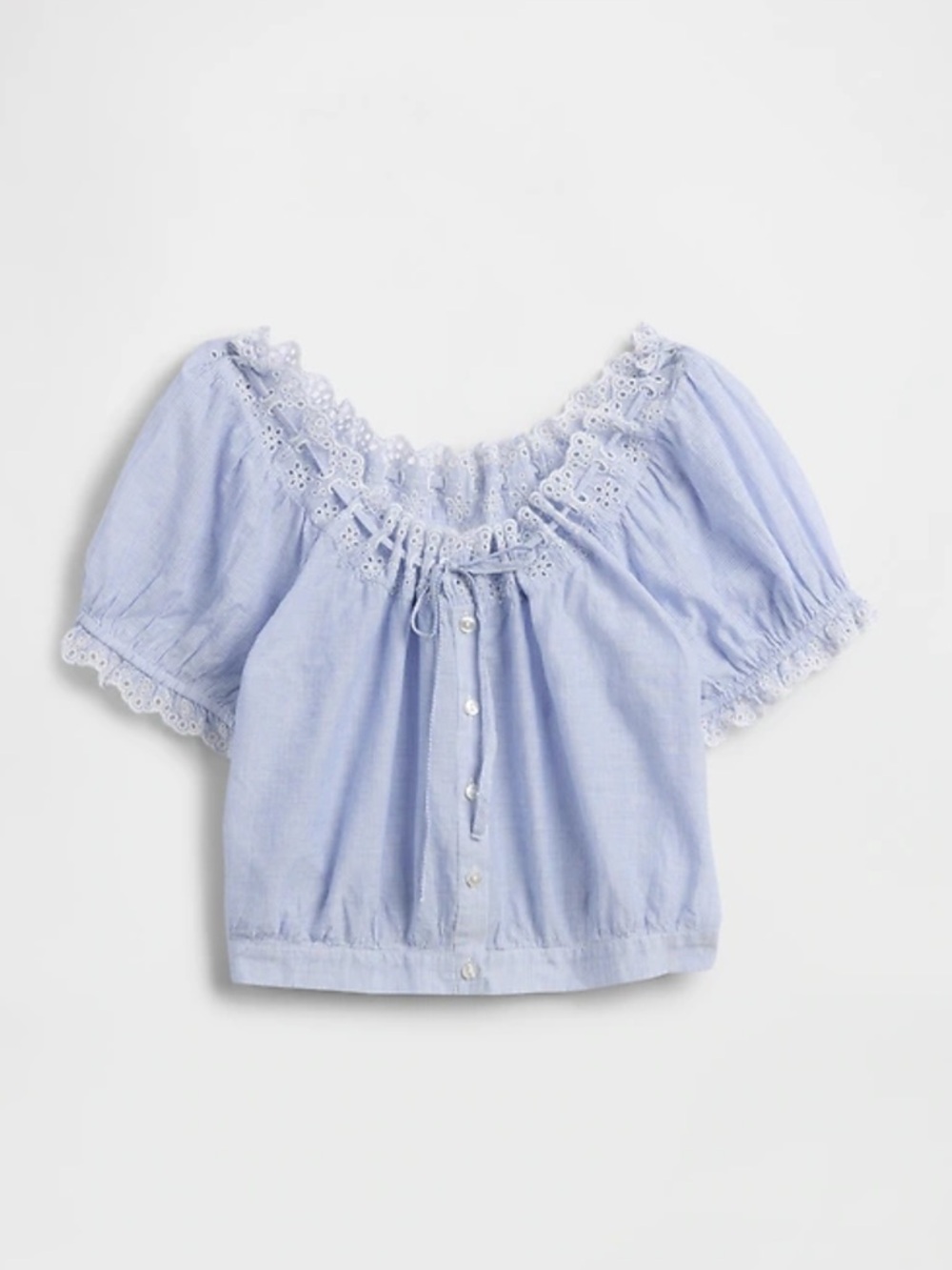 GAP Blue Eyelet Crop Top